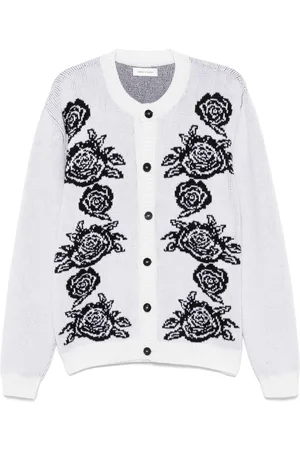 Ernest W. Baker Rose-jacquard cardigan