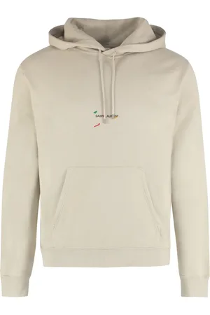 Saint Laurent Painted logo-print hoodie