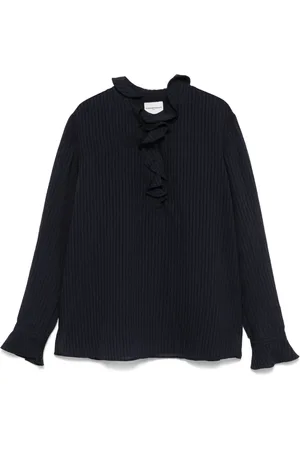 Claudie Pierlot Striped ruffled blouse