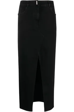 Givenchy High-waist denim midi skirt