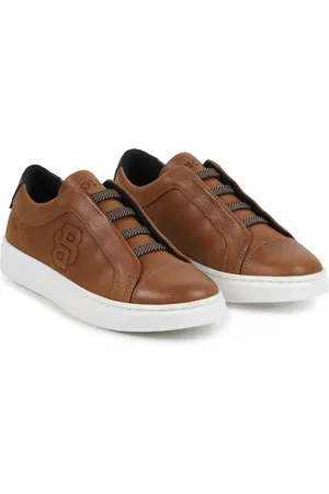 HUGO BOSS Double B-embossed leather sneakers