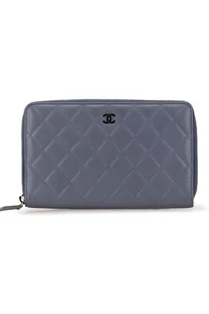 CHANEL 2012 CC Quilted Lambskin Zip Around Wallet long wallets
