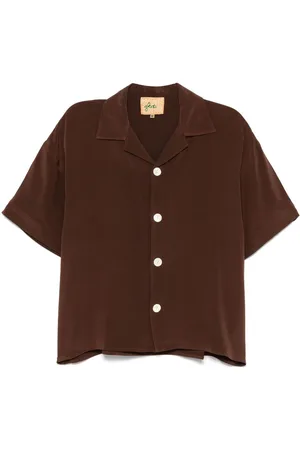 Glass Cypress Motif-embroidered shirt