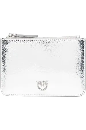 Pinko Metallic-finish leather wallet