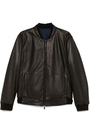 corneliani Leather bomber jacket