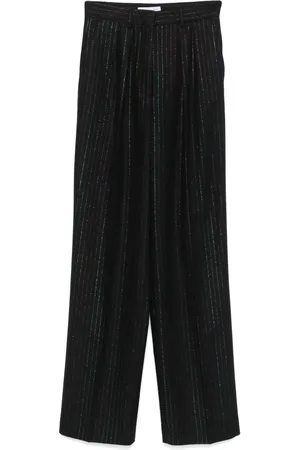 Manuel Ritz Pleated lurex-striped trousers