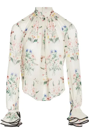 Giambattista Valli Floral-print silk blouse
