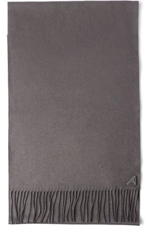 Prada Logo-plaque silk-cashmere scarf