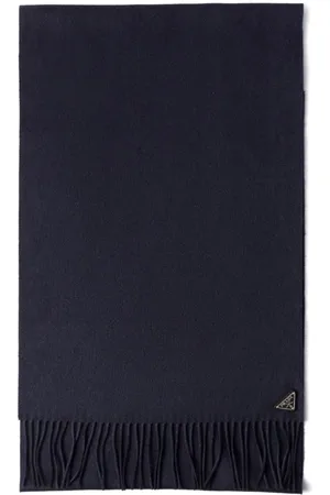 Prada Logo-plaque silk-cashmere scarf