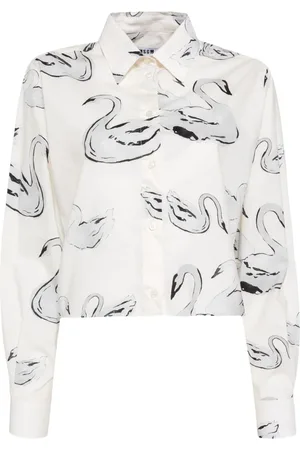 Msgm Printed cropped shirt
