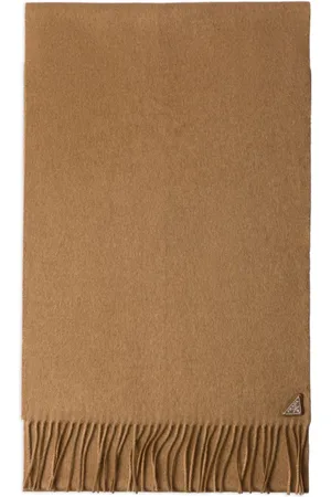 Prada Logo-plaque silk-cashmere scarf