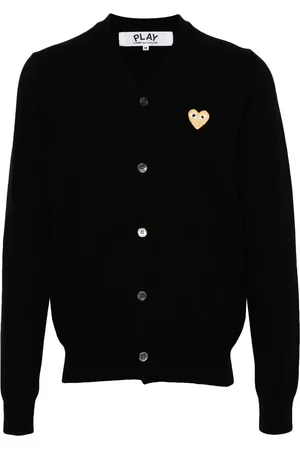 Comme des Garçons Heart-patch wool cardigan