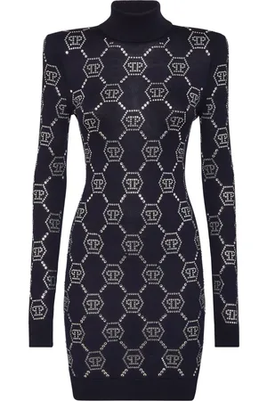 Philipp Plein Monogram knitted mini dress