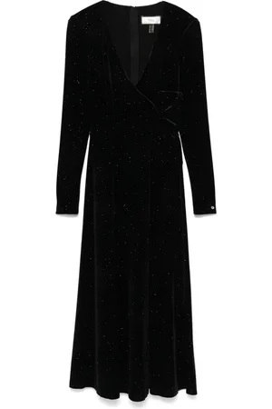 NISSA Glitter-detail midi dress