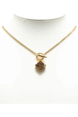 Loewe 21th Century Plated Anagram Pendant costume necklace