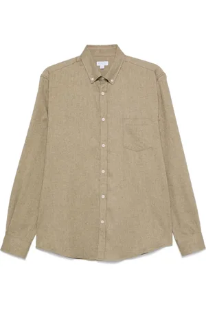 Sunspel Flannel button-up shirt