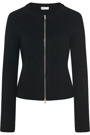 ROSETTA GETTY Zip-up ribbed knit cardigan