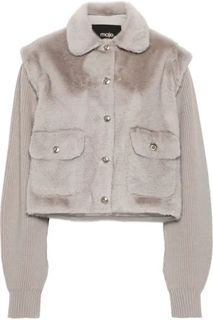 Maje Dual-material faux-fur jacket