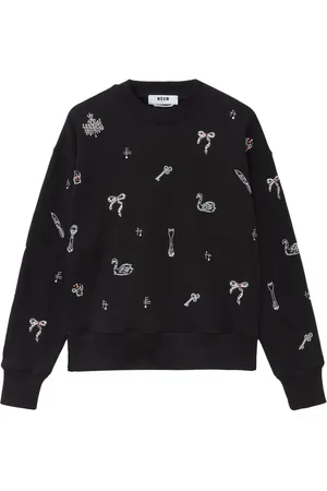 Msgm Beaded cotton sweatshirt