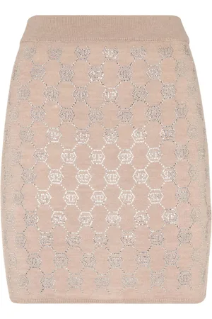 Philipp Plein Monogram knitted skirt