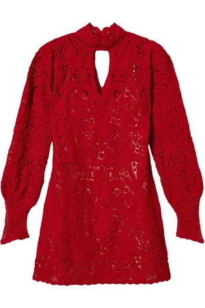 Twin-Set Floral crochet mini dress