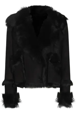 SALVATORE SANTORO Shearling suede cropped jacket