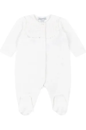 Emporio Armani Bib-collar cotton babygrow set