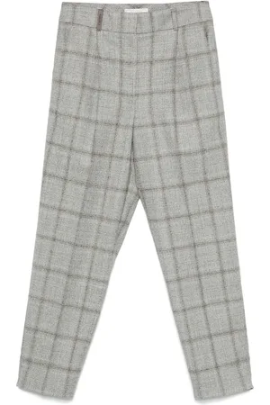 PESERICO SIGN Check-plaid trousers