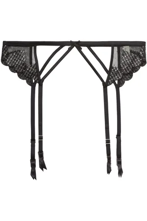 FLEUR DU MAL Heart embroidered garter belt