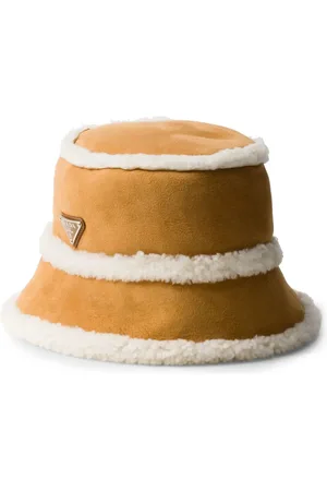 Prada Suede shearling bucket hat