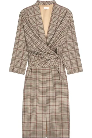 DRIES VAN NOTEN Check-pattern midi dress