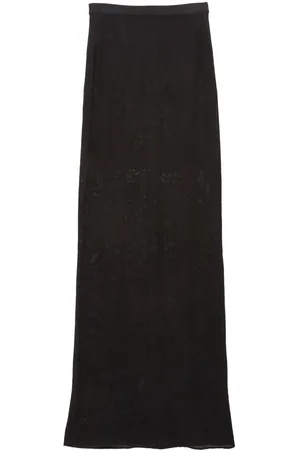FLEUR DU MAL Pointelle-knit lace maxi skirt