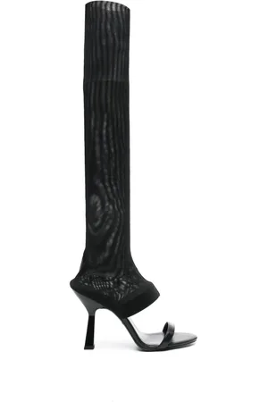 Patrizia Pepe 100mm tulle leather sandals