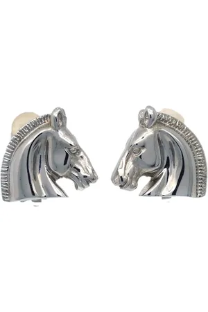 Hermès 1990-2000s Horse Head clip-on earrings