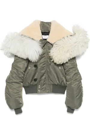 Alexander McQueen Shearling-trim bomber jacket