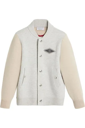 Brunello Cucinelli Logo-patch wool-blend bomber jacket