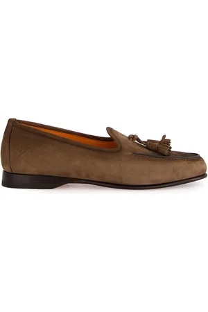 santoni Tassel-detail suede loafers
