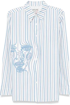 KIDSUPER STUDIOS Face-print striped shirt
