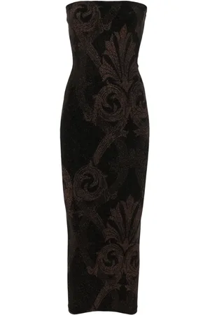 Wolford X ETRO floral-jacquard metallic midi dress