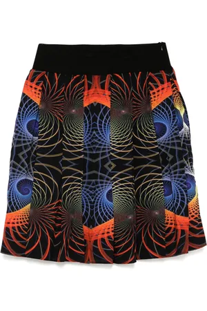 AGNÈS B. Graphic print pleated skirt