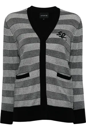 AGNÈS B. Logo-embroidered striped cardigan