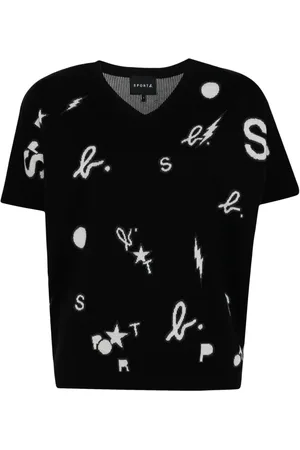AGNÈS B. Intarsia-knit logo knitted top