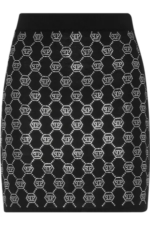 Philipp Plein Monogram knitted skirt