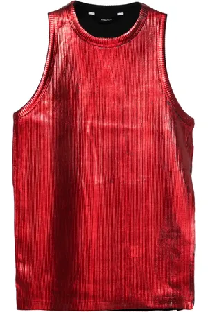 pushBUTTON Metallic-effect tank top