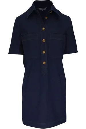 VERONICA BEARD Short-sleeve denim minidress
