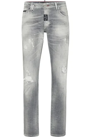 Philipp Plein Distressed straight-leg jeans