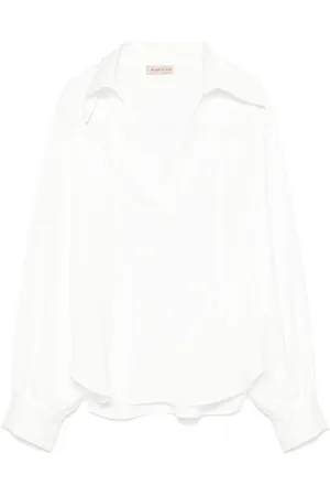BLANCA Seersucker-texture blouse