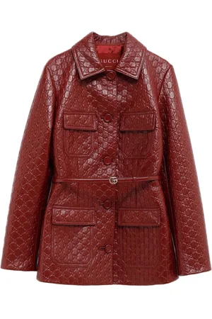 Gucci GG-embossed leather jacket