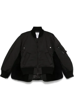 SACAI Faux-fur panelling bomber jacket