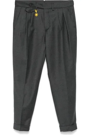 Manuel Ritz Flannel double-pleat trousers